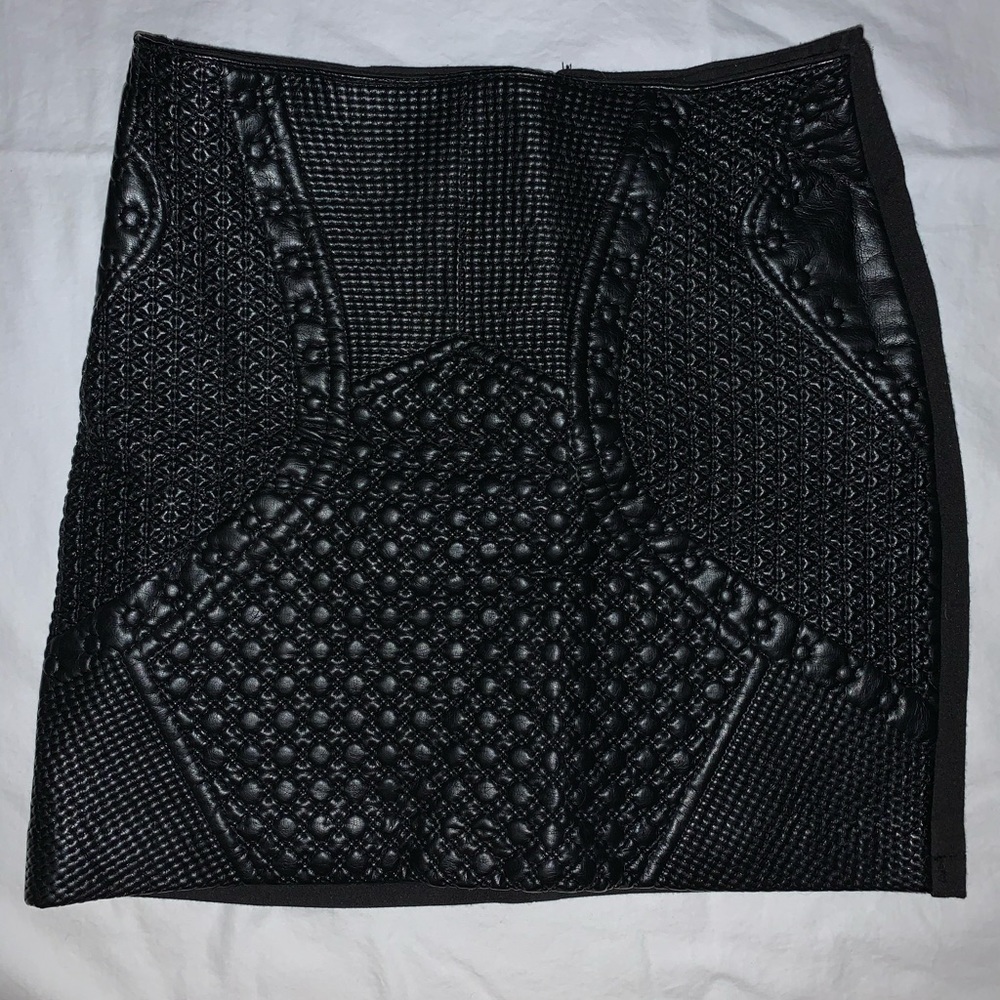H&M leather front mini skirt